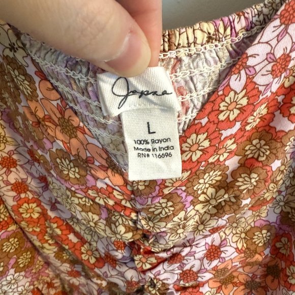 Japna Pink Floral Peplum Top - Picture 3 of 3